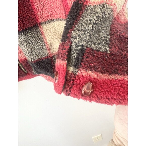 Tasha Polizzi Southwestern Aztec Sherpa Jacket Coat Size Medium Blanket Coat - Picture 8 of 11